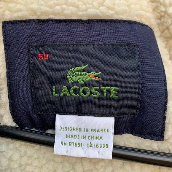 Lacoste Blouson Long Coat # BH2873 Shearling 50 M - Picture 4 of 8